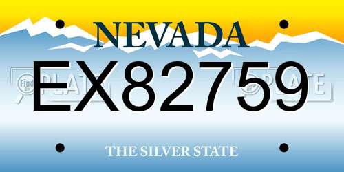 EX82759 Nevada License Plate