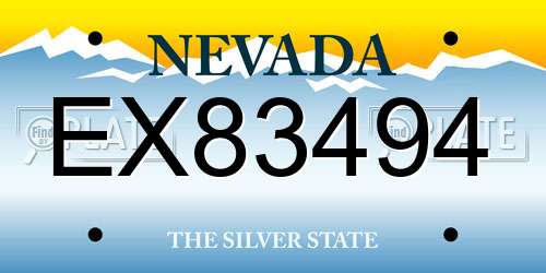 EX83494 Nevada License Plate