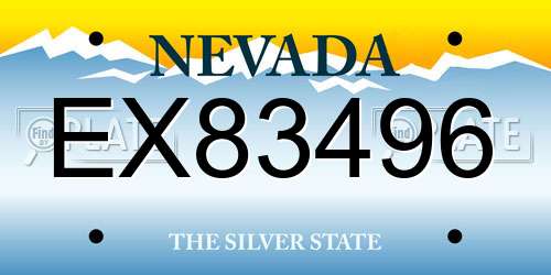 EX83496 Nevada License Plate