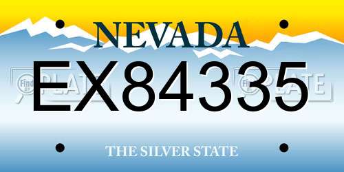 EX84335 Nevada License Plate