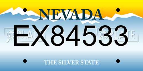 EX84533 Nevada License Plate