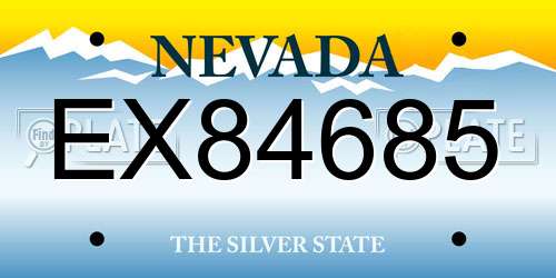 EX84685 Nevada License Plate
