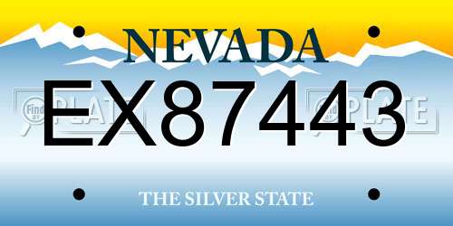 EX87443 Nevada License Plate