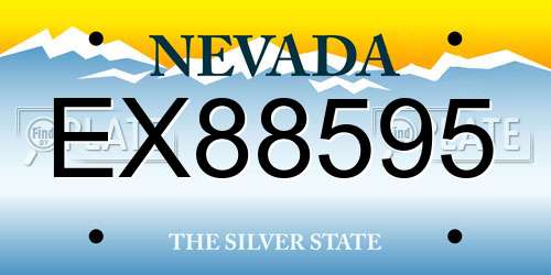 EX88595 Nevada License Plate