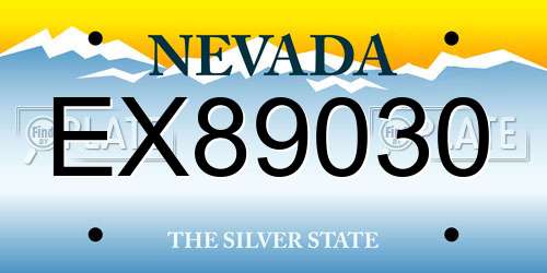 EX89030 Nevada License Plate