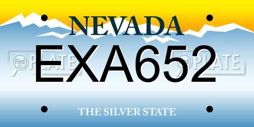 EXA652 Nevada License Plate