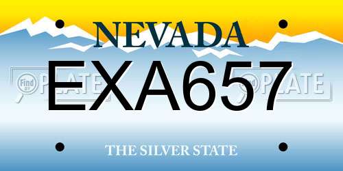 EXA657 Nevada License Plate