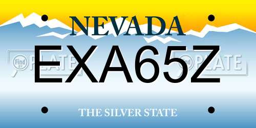 EXA65Z Nevada License Plate