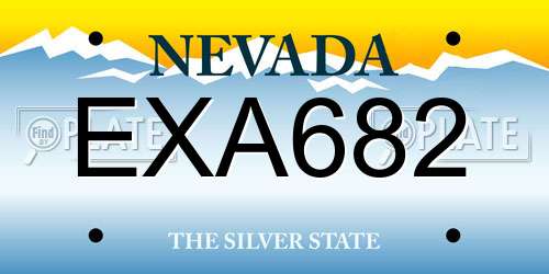 EXA682 Nevada License Plate