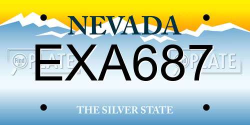 EXA687 Nevada License Plate