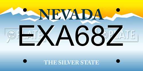 EXA68Z Nevada License Plate