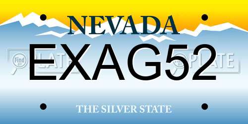 EXAG52 Nevada License Plate