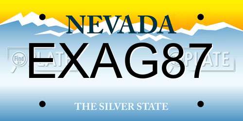 EXAG87 Nevada License Plate