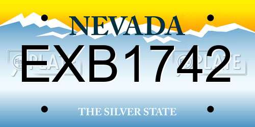 EXB1742 Nevada License Plate