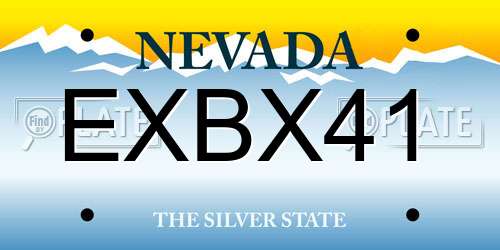 EXBX41 Nevada License Plate