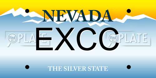 EXCC Nevada License Plate