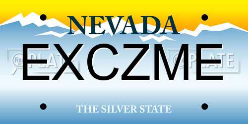 EXCZME Nevada License Plate