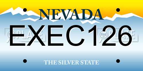 EXEC126 Nevada License Plate