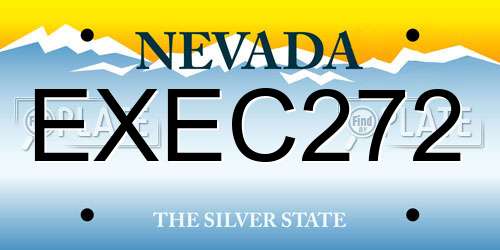 EXEC272 Nevada License Plate