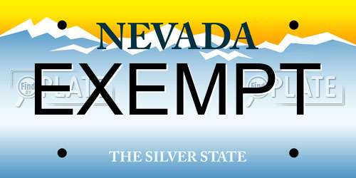 EXEMPT Nevada License Plate