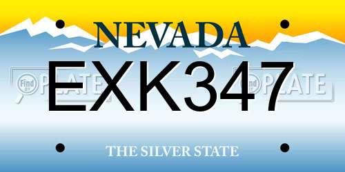 EXK347 Nevada License Plate