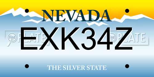 EXK34Z Nevada License Plate