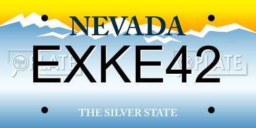 EXKE42 Nevada License Plate