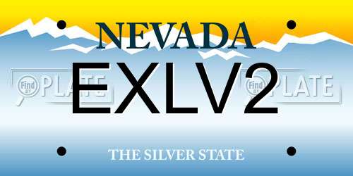 EXLV2 Nevada License Plate