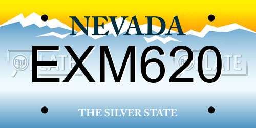 EXM620 Nevada License Plate