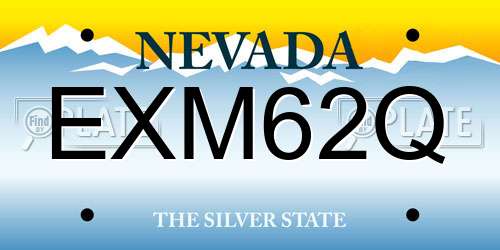 EXM62Q Nevada License Plate