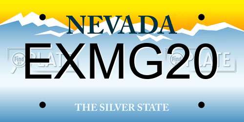 EXMG20 Nevada License Plate