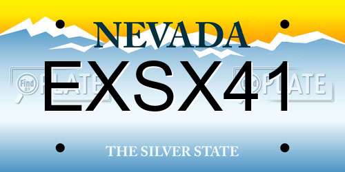EXSX41 Nevada License Plate