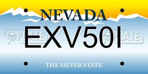 EXV50I Nevada License Plate