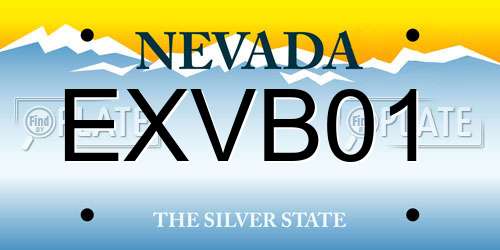 EXVB01 Nevada License Plate