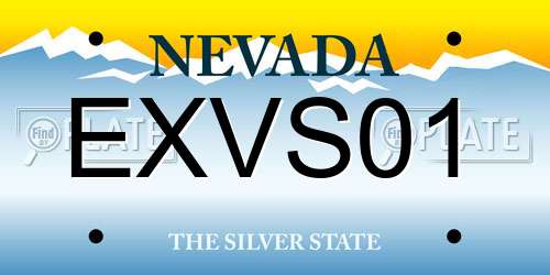 EXVS01 Nevada License Plate