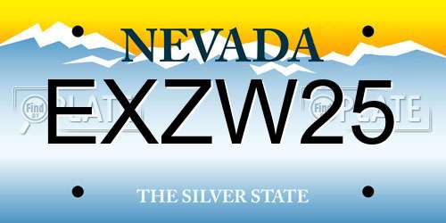 EXZW25 Nevada License Plate