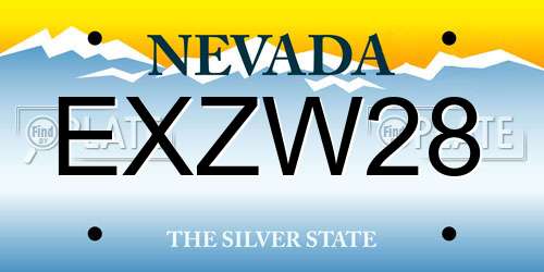 EXZW28 Nevada License Plate