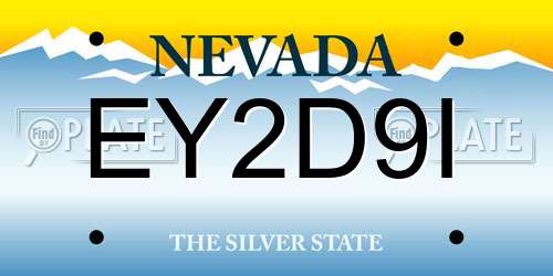 EY2D9I Nevada License Plate