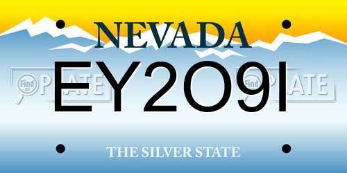EY2O9I Nevada License Plate