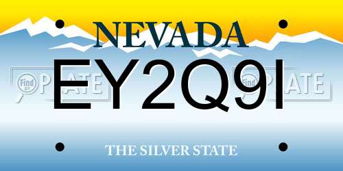 EY2Q9I Nevada License Plate