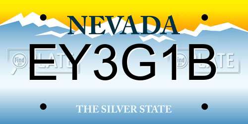 EY3G1B Nevada License Plate