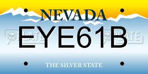 EYE61B Nevada License Plate