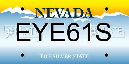 EYE61S Nevada License Plate