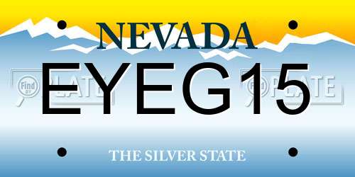 EYEG15 Nevada License Plate