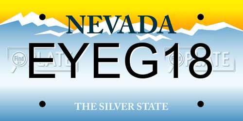 EYEG18 Nevada License Plate