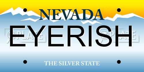 EYERISH Nevada License Plate
