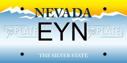 EYN Nevada License Plate