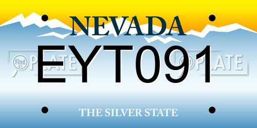 EYT091 Nevada License Plate