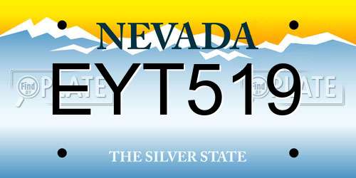 EYT519 Nevada License Plate