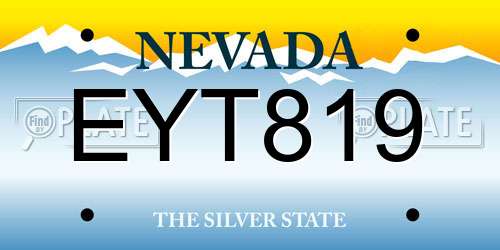 EYT819 Nevada License Plate